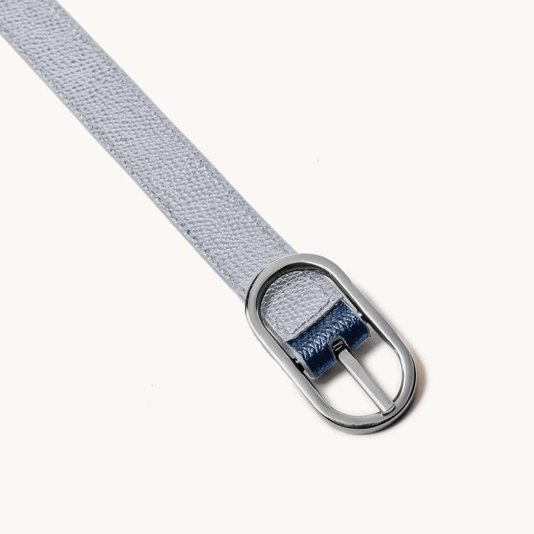 Reversible Shoulder Strap Colorblock Ice/Marine with Silver Hardware Detail Shot