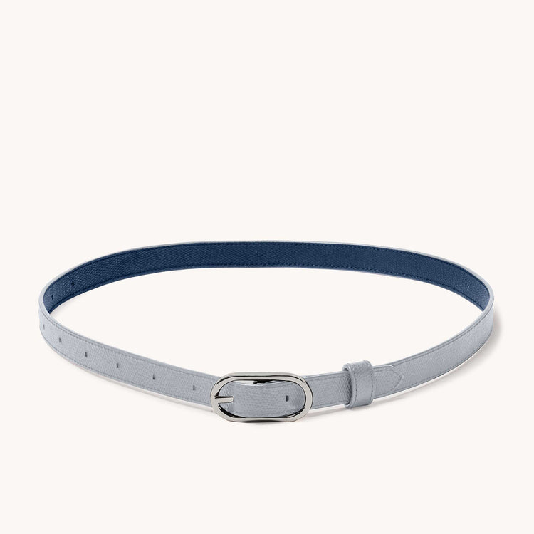 Reversible Shoulder Strap Colorblock Ice/Marine with Silver Hardware in a Loop
