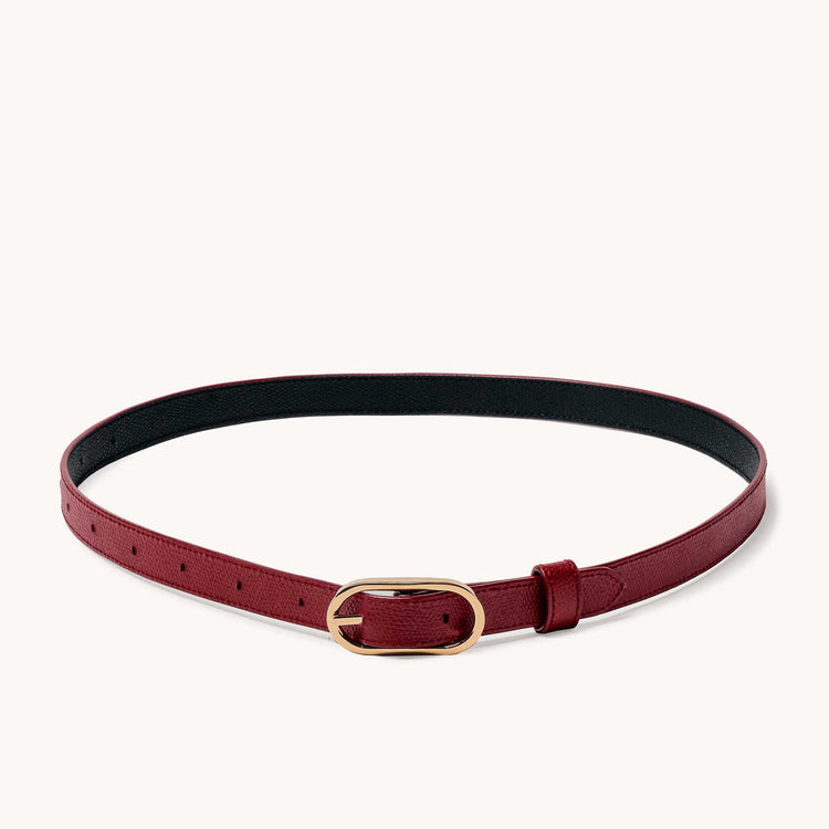 Reversible Shoulder Strap Colorblock Merlot/Noir with Gold Hardware in a Loop