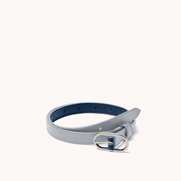 Reversible Shoulder Strap Colorblock Ice/Marine with Silver Hardware in Double Loop 
