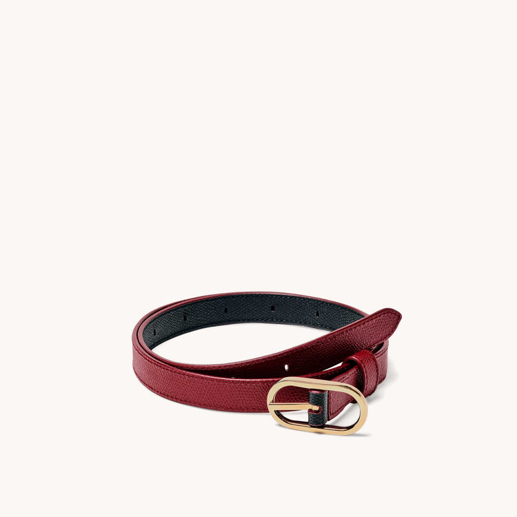Reversible Shoulder Strap Colorblock Merlot/Noir with Gold Hardware in a Double Loop