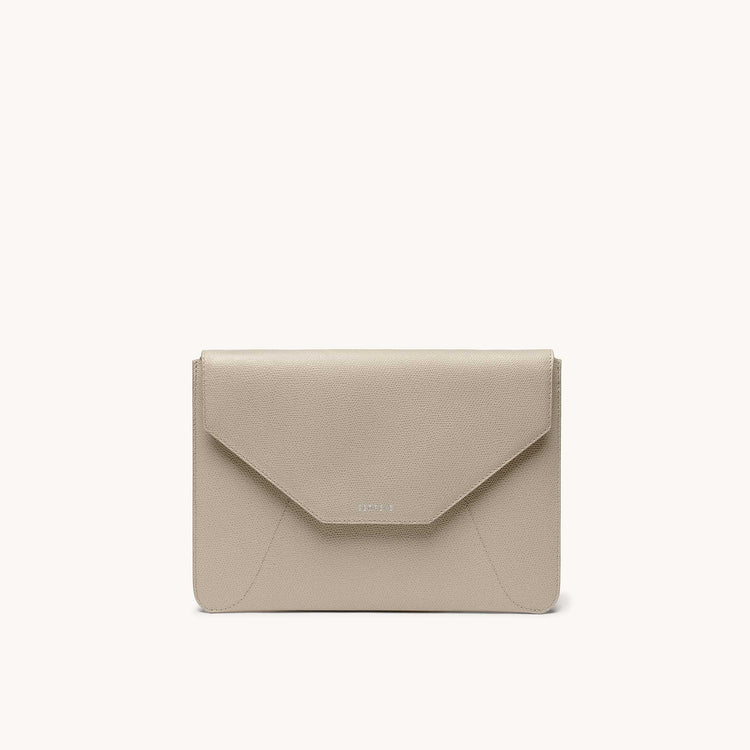 Mini envelope sleeve in sand front view.