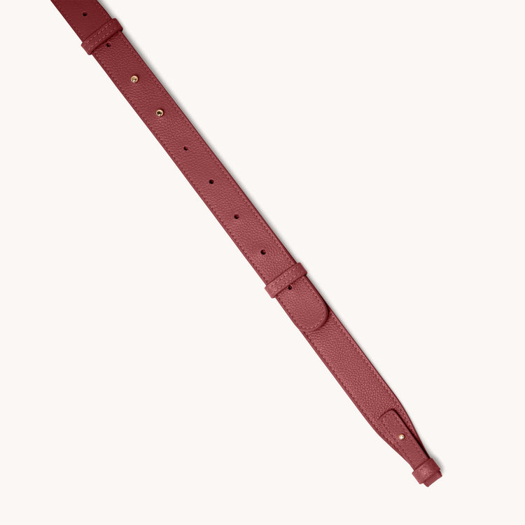 Strati Strap Pebbled Merlot with Gold Hardware Front