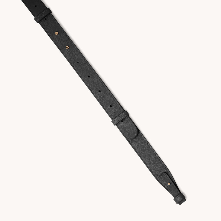 Strati Strap Pebbled Noir with Gold Hardware Front