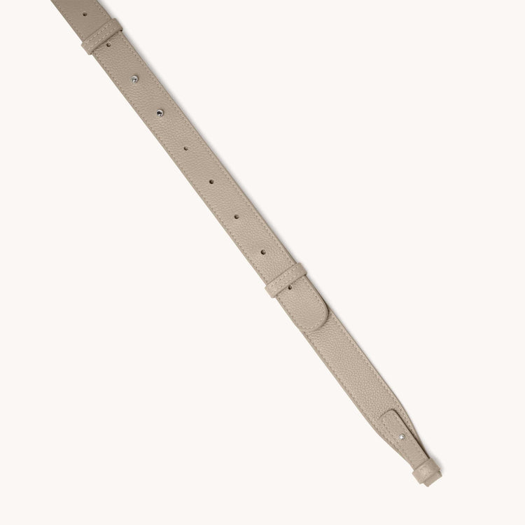 Strati Strap Pebbled Sand with Silver Hardware Front
