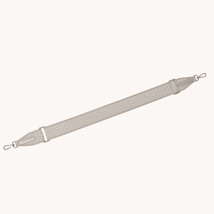 adjustable statement strap jacquard sand long front view