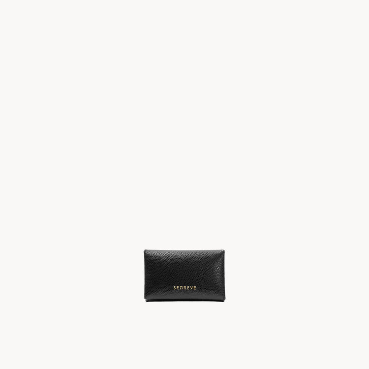 Wave Card Case Pebbled Noir Front