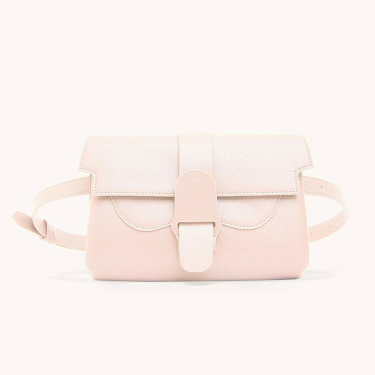 aria belt bag pebbled blush front view