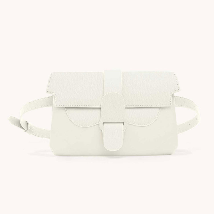 aria belt bag pebbled cream front view