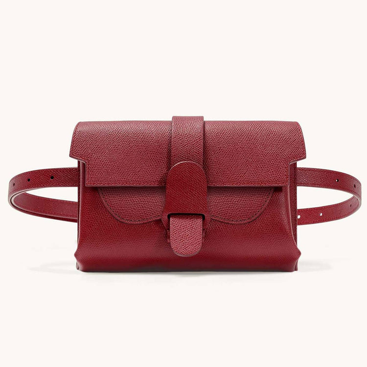 aria belt bag pebbled merlot front view