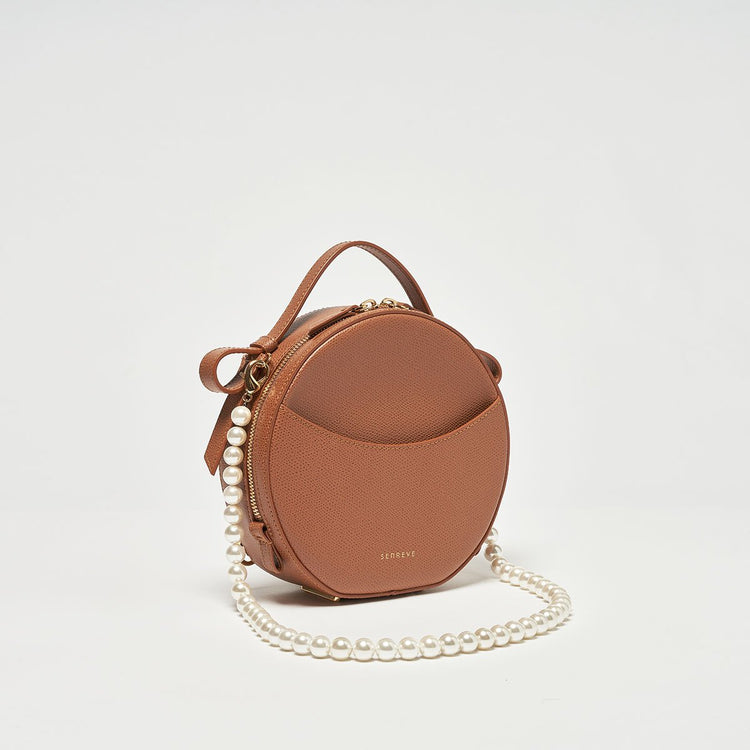 New Children's Detachable Faux Pearl Chain Handbag Fashion Concave-convex Three-dimensional Square PU Leather Messenger Bag Versatile Love Lock