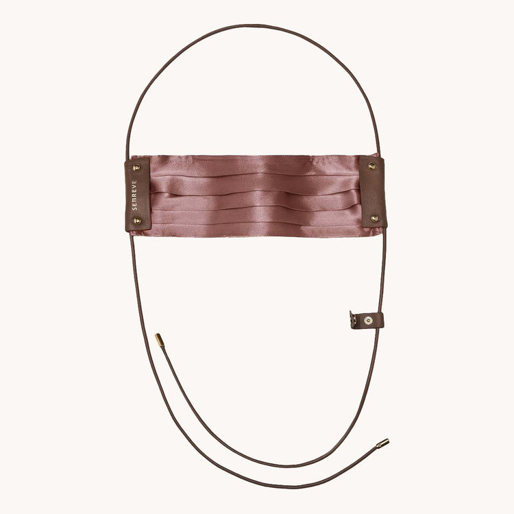 Silk Face Mask in Ash Rose Flat Open